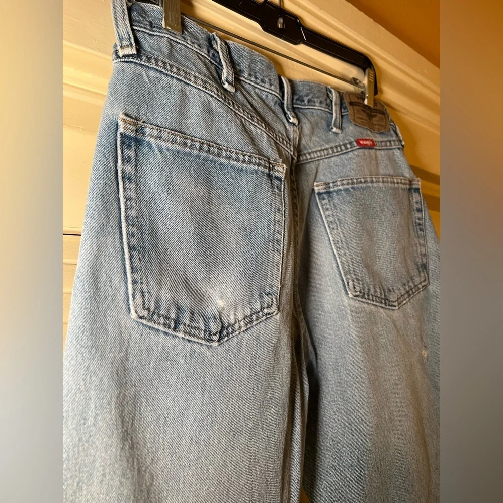 Vintage 90s Wrangler Regular Fit Straight Leg Distressed Jeans Denim size 12 - Picture 14 of 14